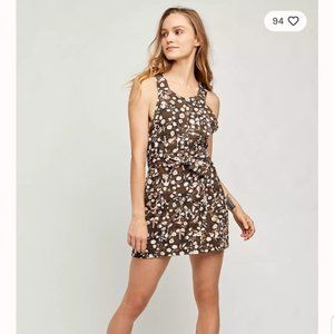 Free People Overall Staying In Floral Mini Dress Size 6
